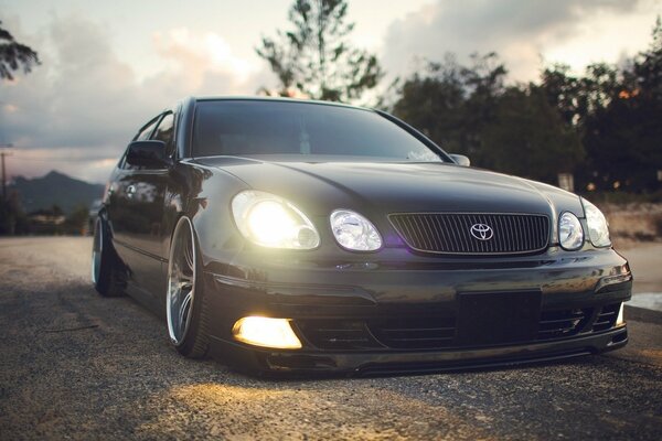 Black Toyota Car front view