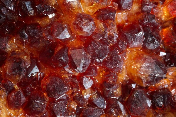 Macro photo of stuck pieces of amber