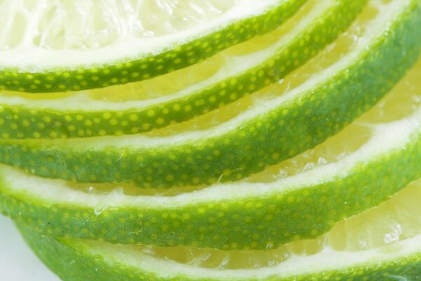 Macro fette di frutta lime