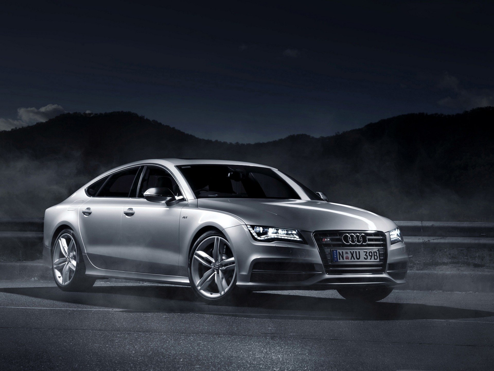 автомобиль обои audi a7 sportback ас-spec 2012 свет ауди а7 спортбэк ночь