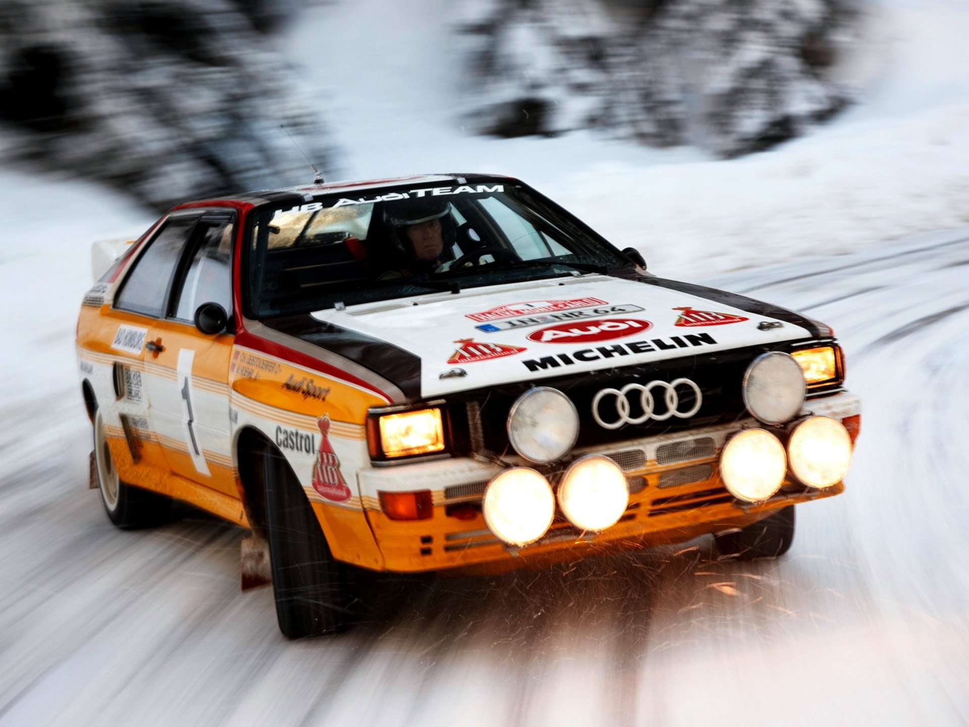 auto carta da parati audi quattro gruppo b rally neve velocità luce carta da parati audi cuatro rally