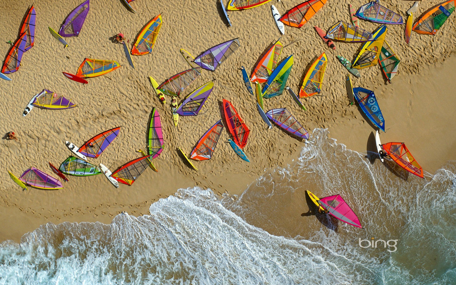 windsurfen sand strand hawaii meer wellen