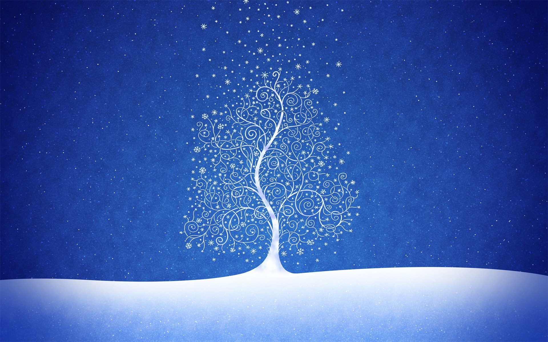 new year snow tree blue