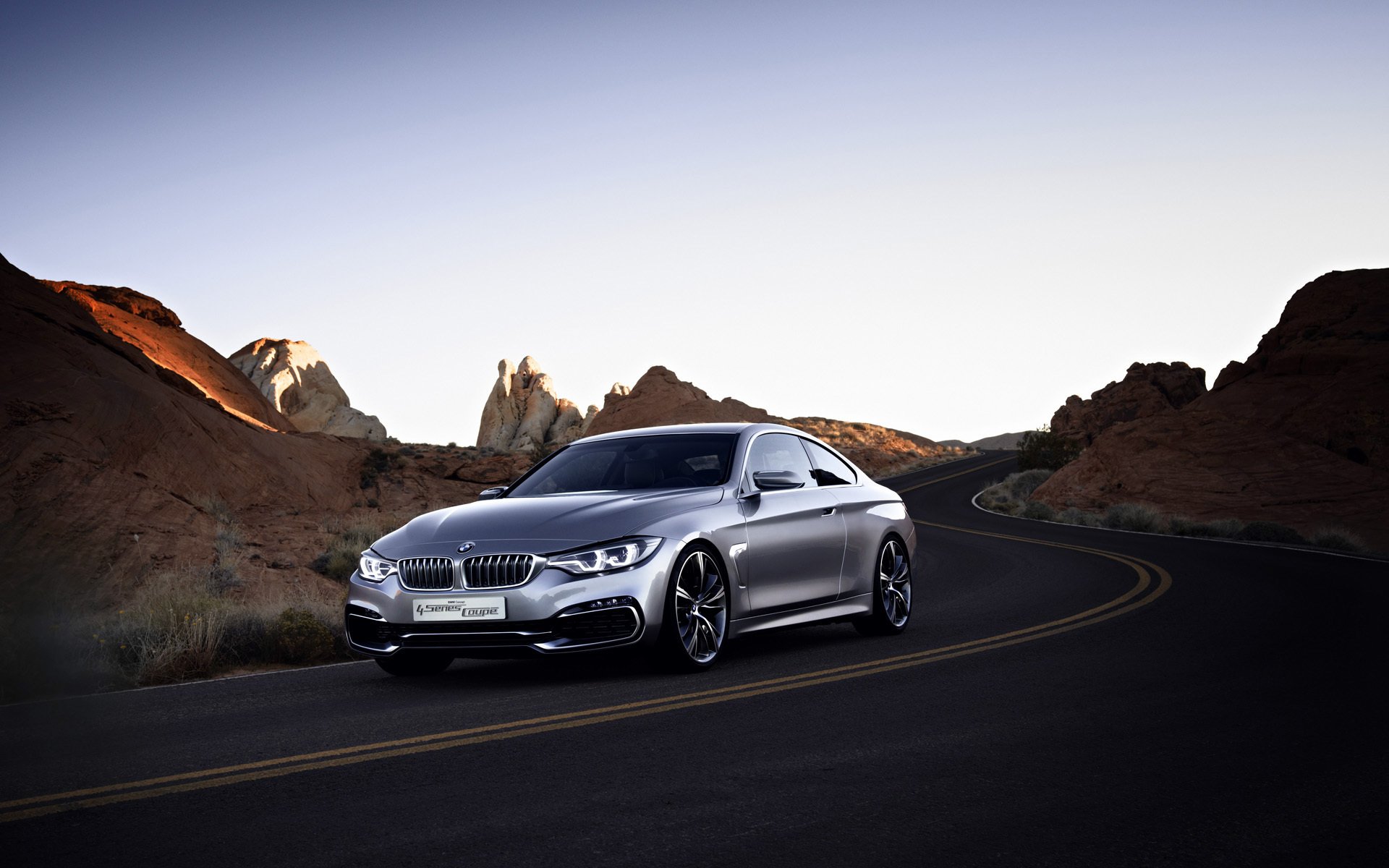 bmw serie 4 concepto coupé estilo plata roca carretera 2013