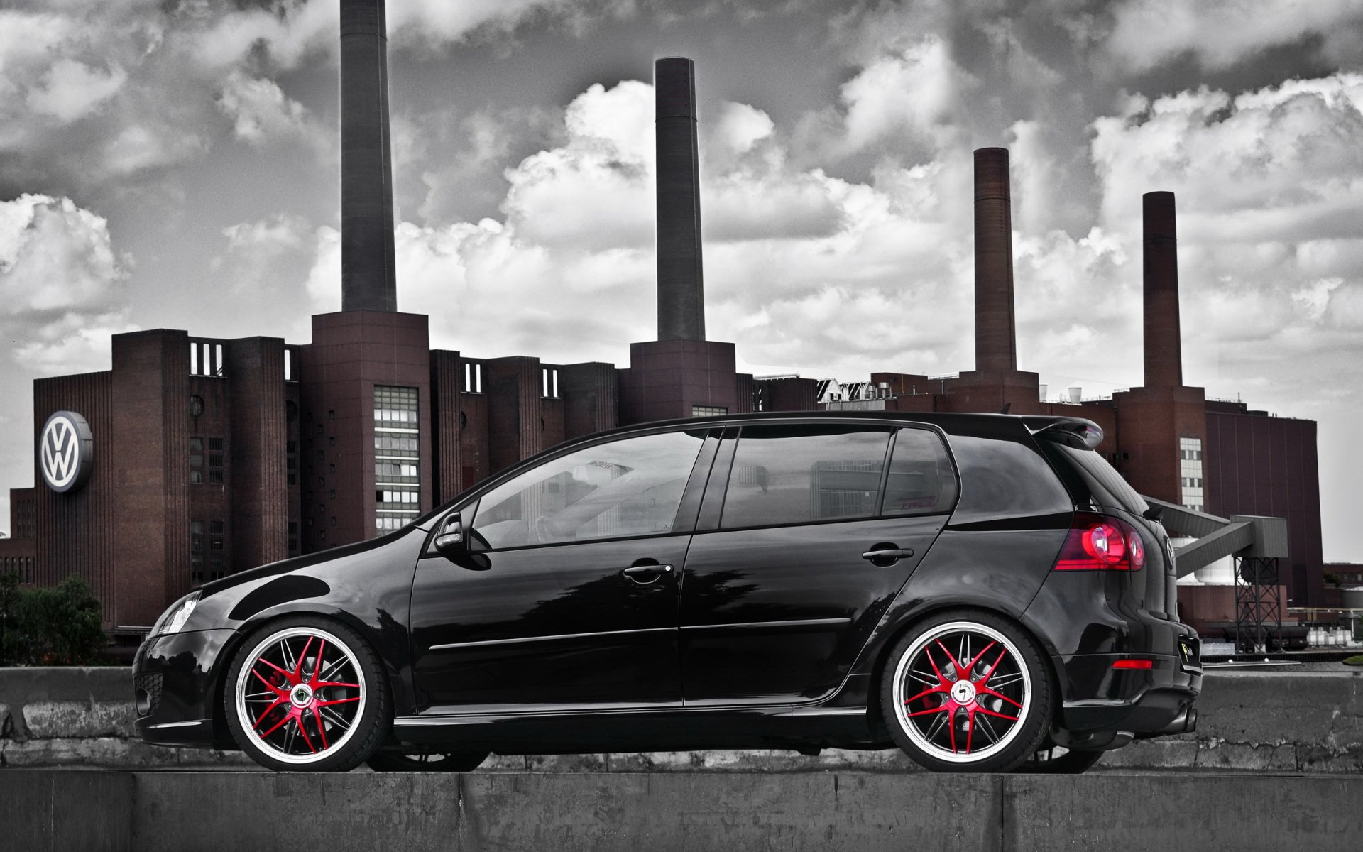 vw golf volkswagen gti tuning volkswagen schwarz fabrik rohre