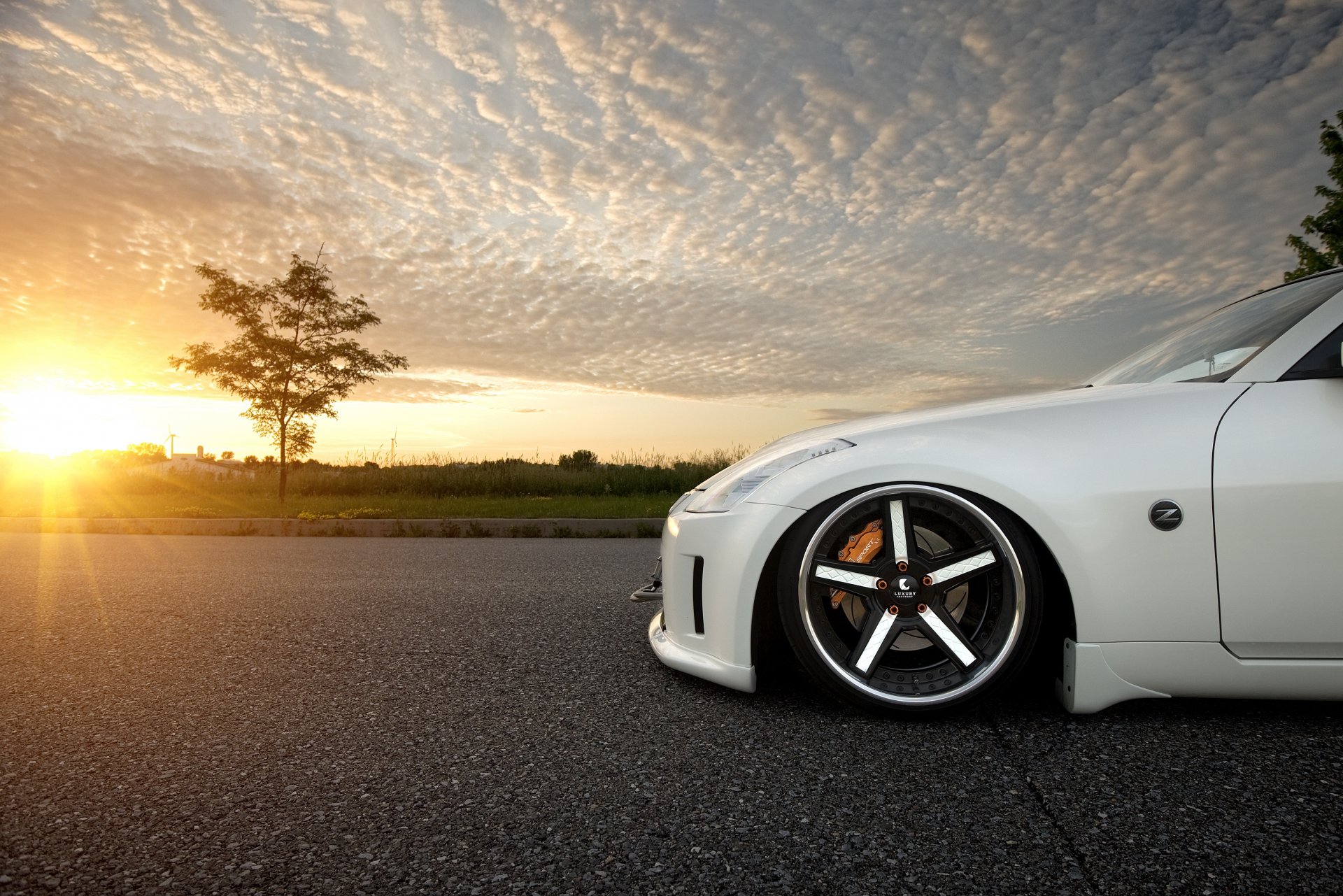 nissan 350z blanc nissan coucher de soleil soleil éblouissement