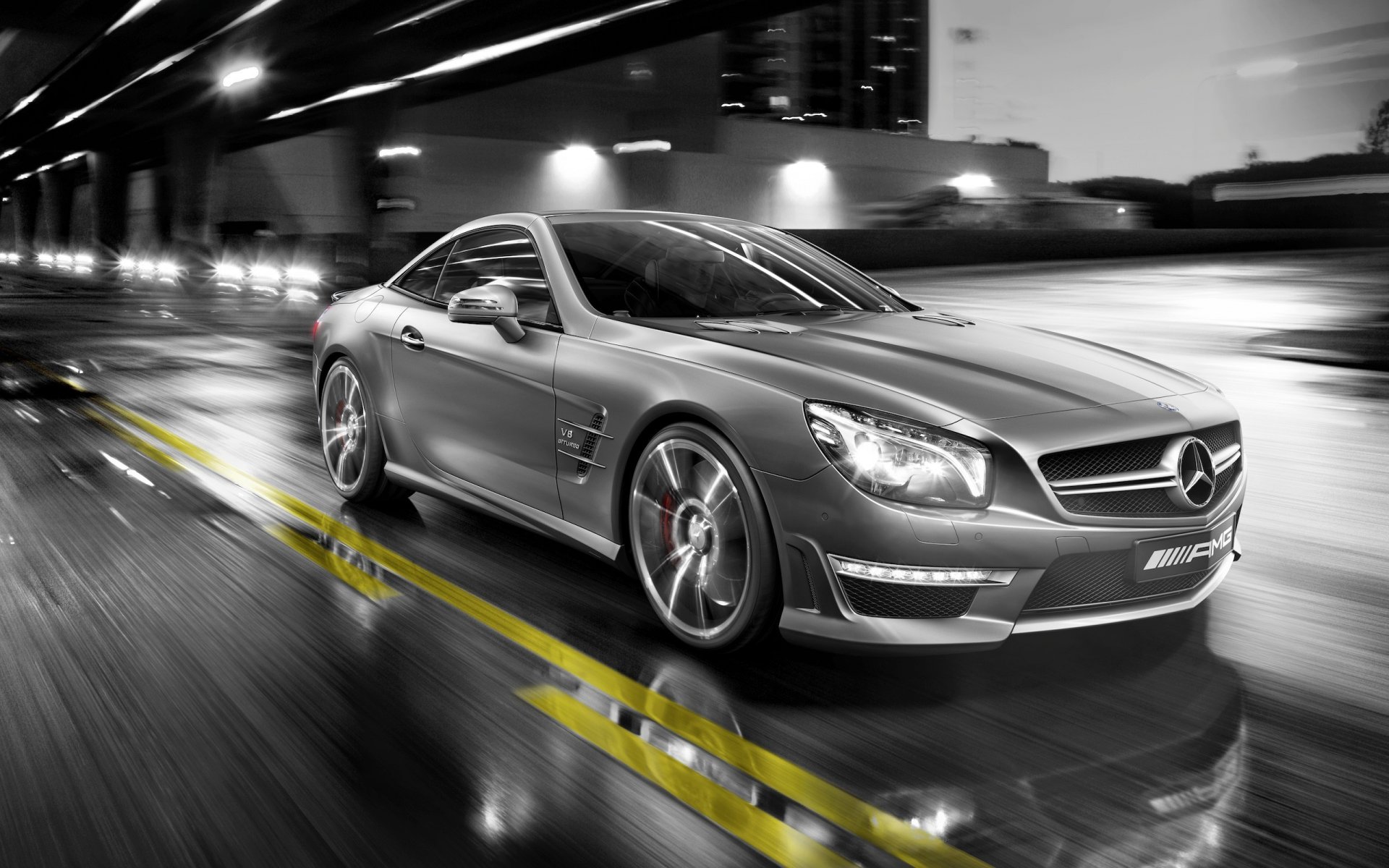 mercedes ulica w ruchu mercedes sl 55 amg