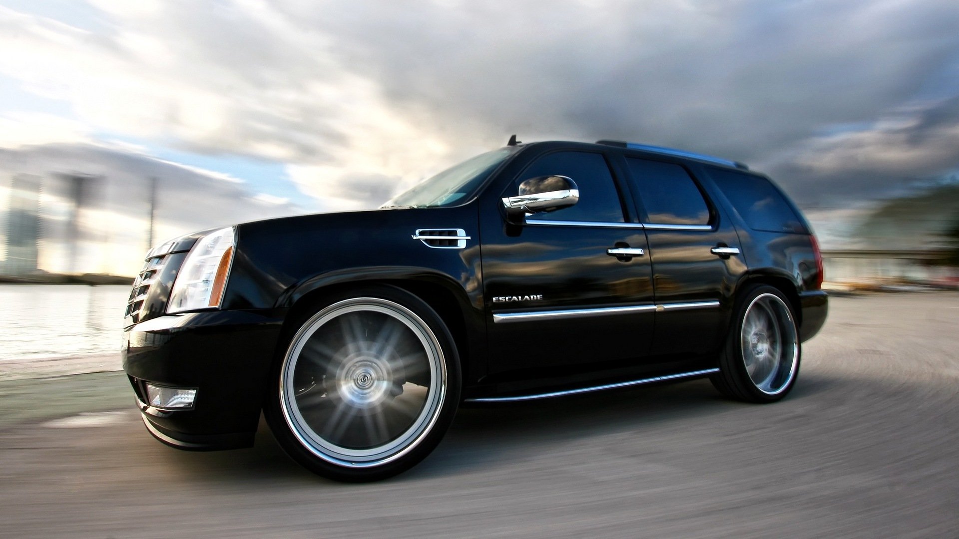 voiture papier peint noir cadillac escalade tuning vitesse roues papier peint cadillac escaled tourner belle voiture