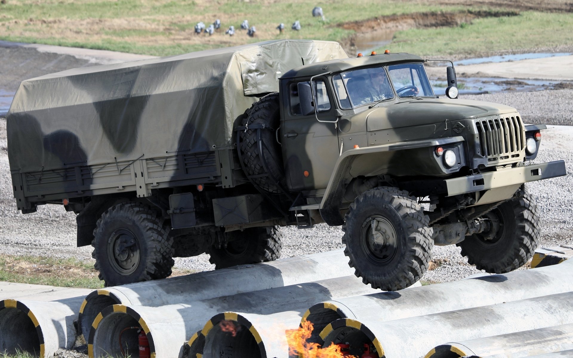 ural truck military front test background