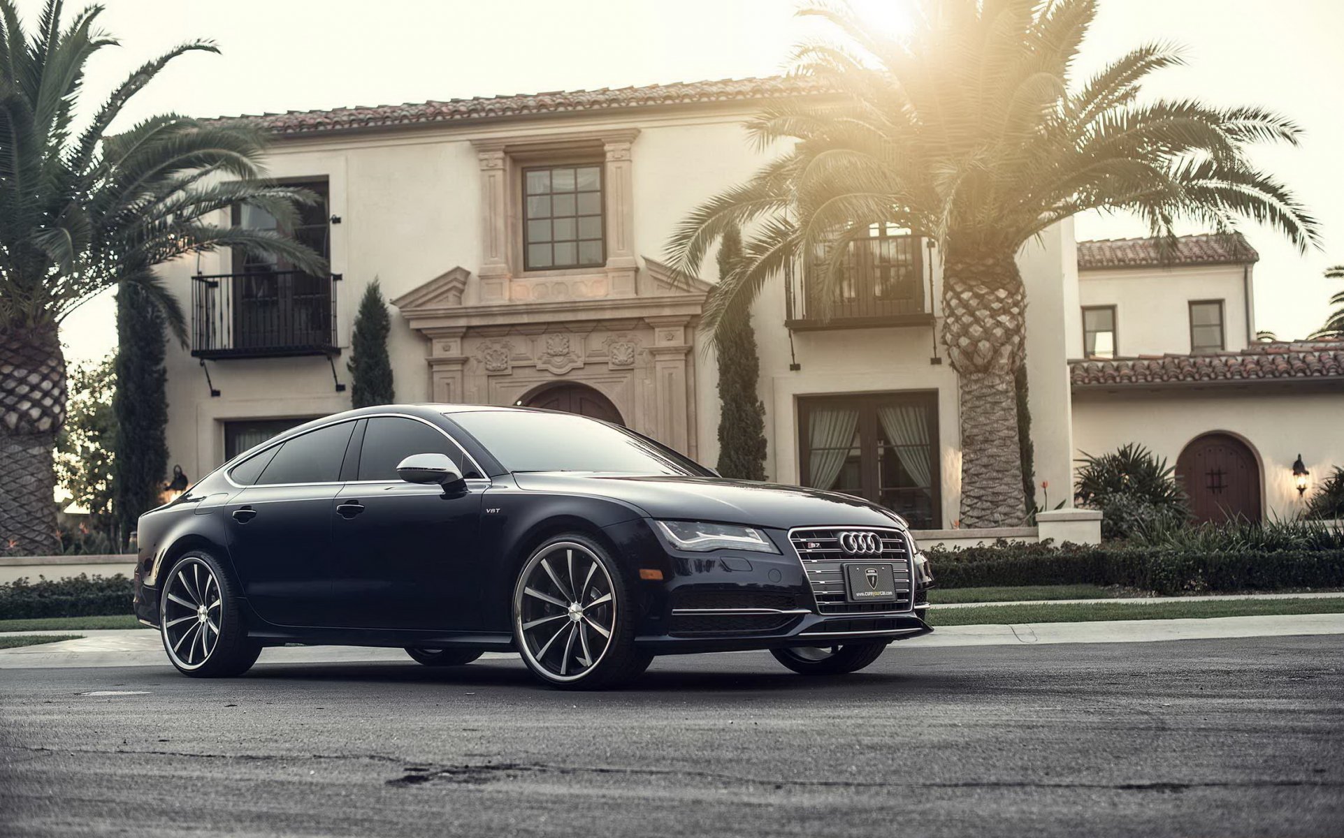 coche papel pintado audi a7 vossen tuning papel pintado audi a7 frente sol hermoso