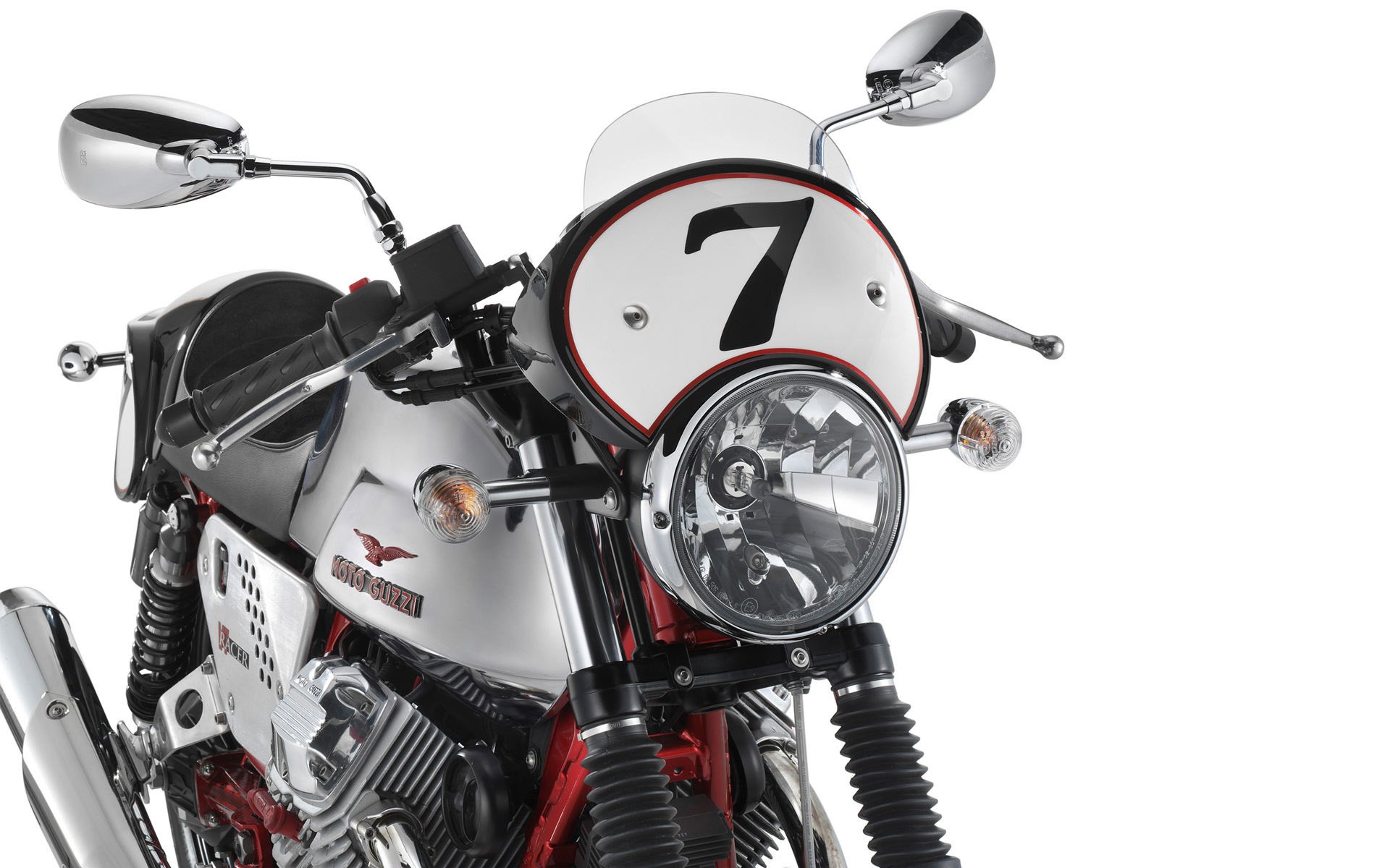 moto moto guzzi nakes v7 racer 2010 blanc fond