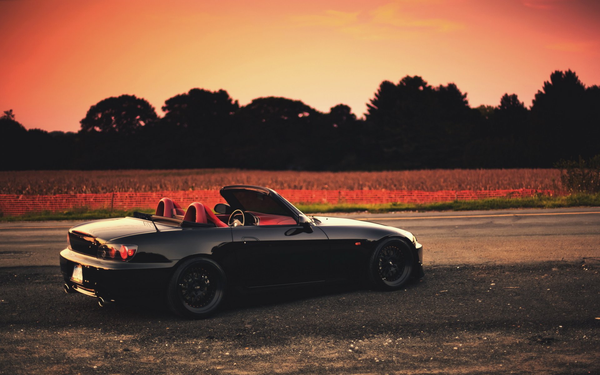 voiture route nuit honda s2000