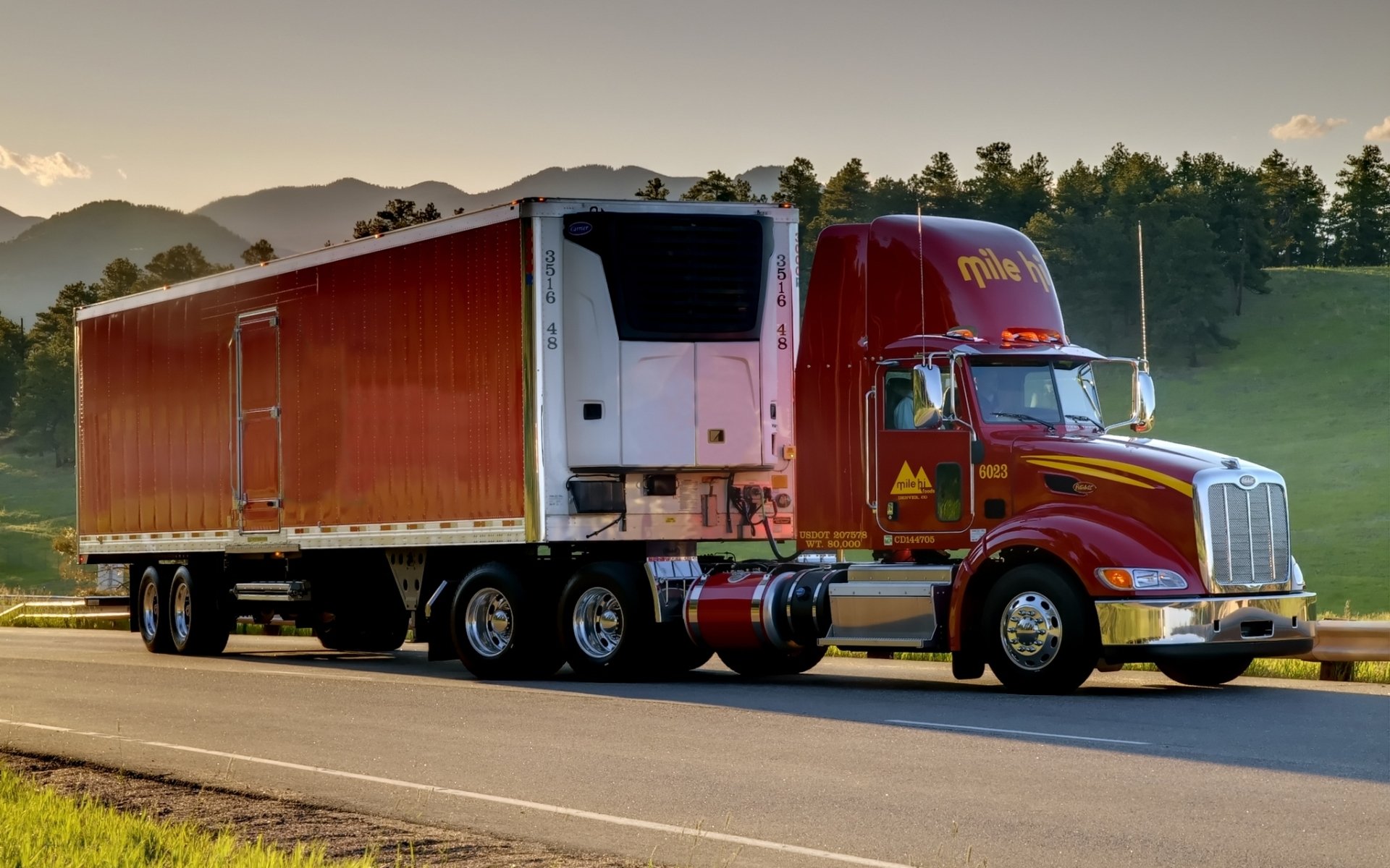 peterbilt peterblit camion trattore camion strada montagna