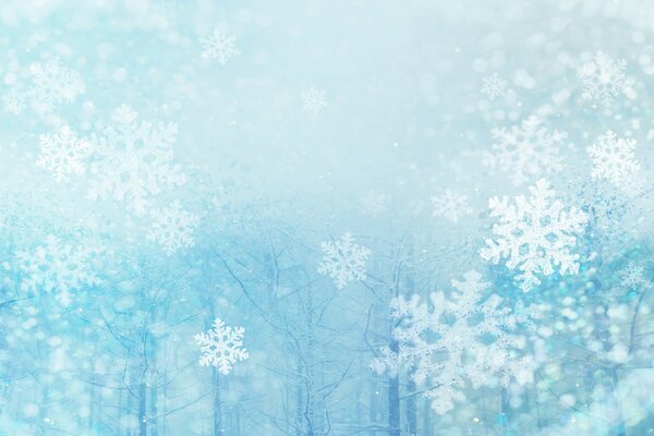 Noworoczne zdjęcie z płatkami śniegu