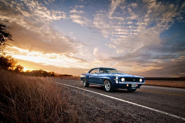 Klassischer amerikanischer muscle car schwerole camaro ss 1969