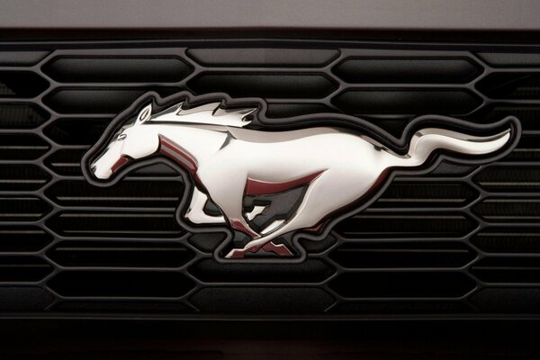 Emblème Mustang sur le radiateur de Ford