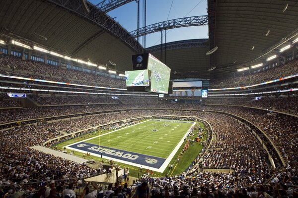 Stadium stands filled with spectators