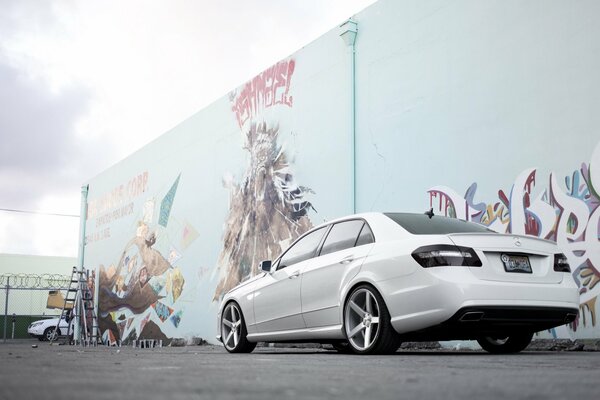 White Mercedes E class tuning