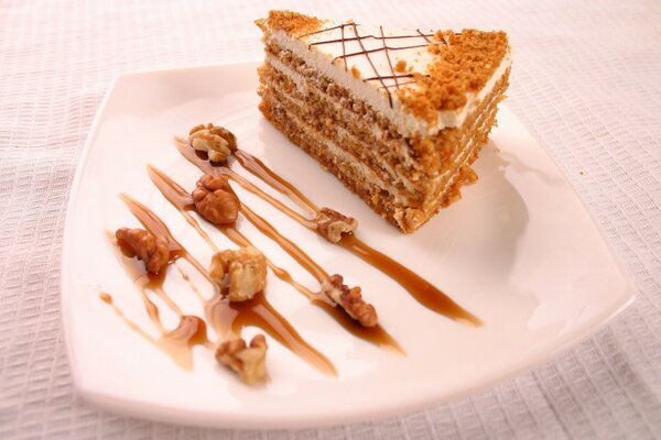 Walnut cake. Sweet food