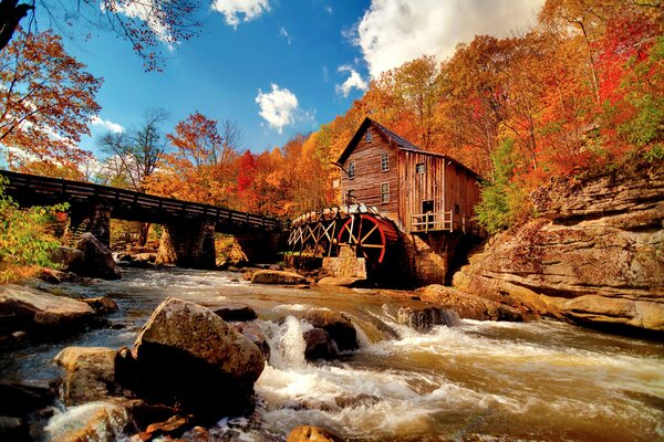 Beautiful nature with a watermill