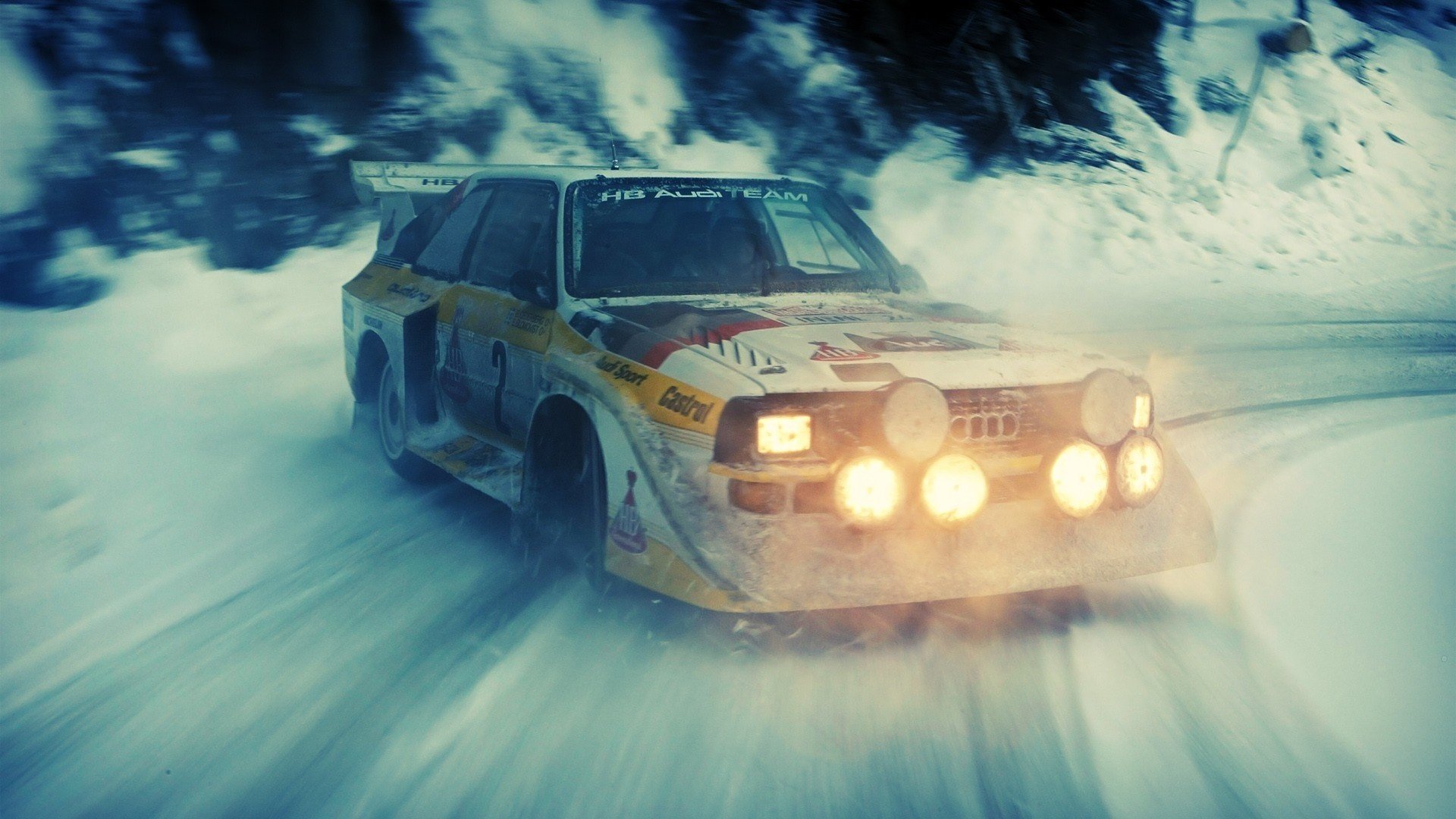 rally занос audi quattro ралли снег ауди