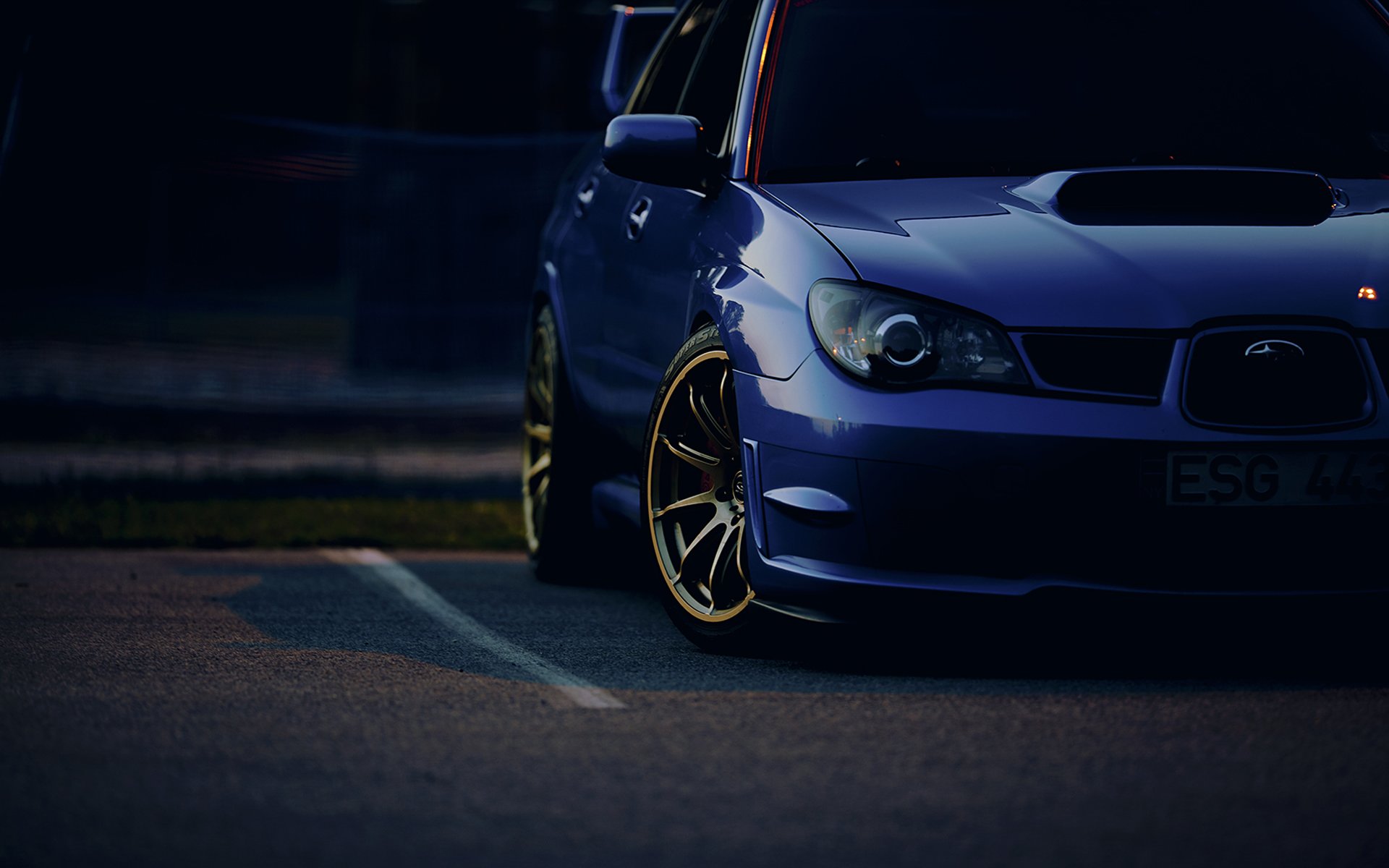 subaru subaru impreza tuning abend parken