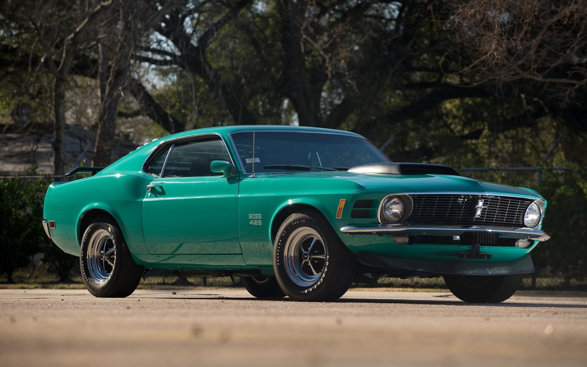 ford mustang boss 1970 front muscle car classic tree