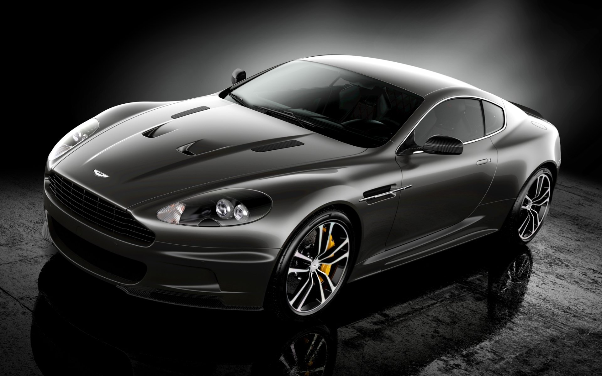 aston martin dbs ostateczny aston martin dbs supersamochód przód spec.wersja odbicie zmierzch