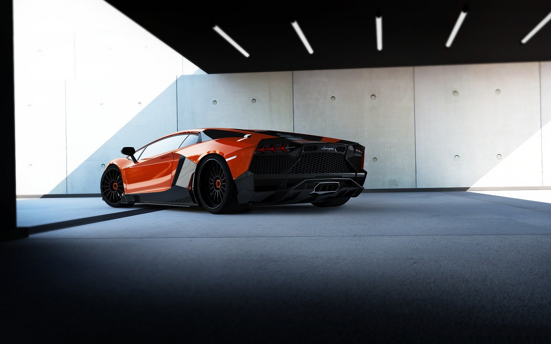 renm lamborghini aventador limitowana corsa lamborghini aventador supersamochód widok z tyłu tuning czerwony tło