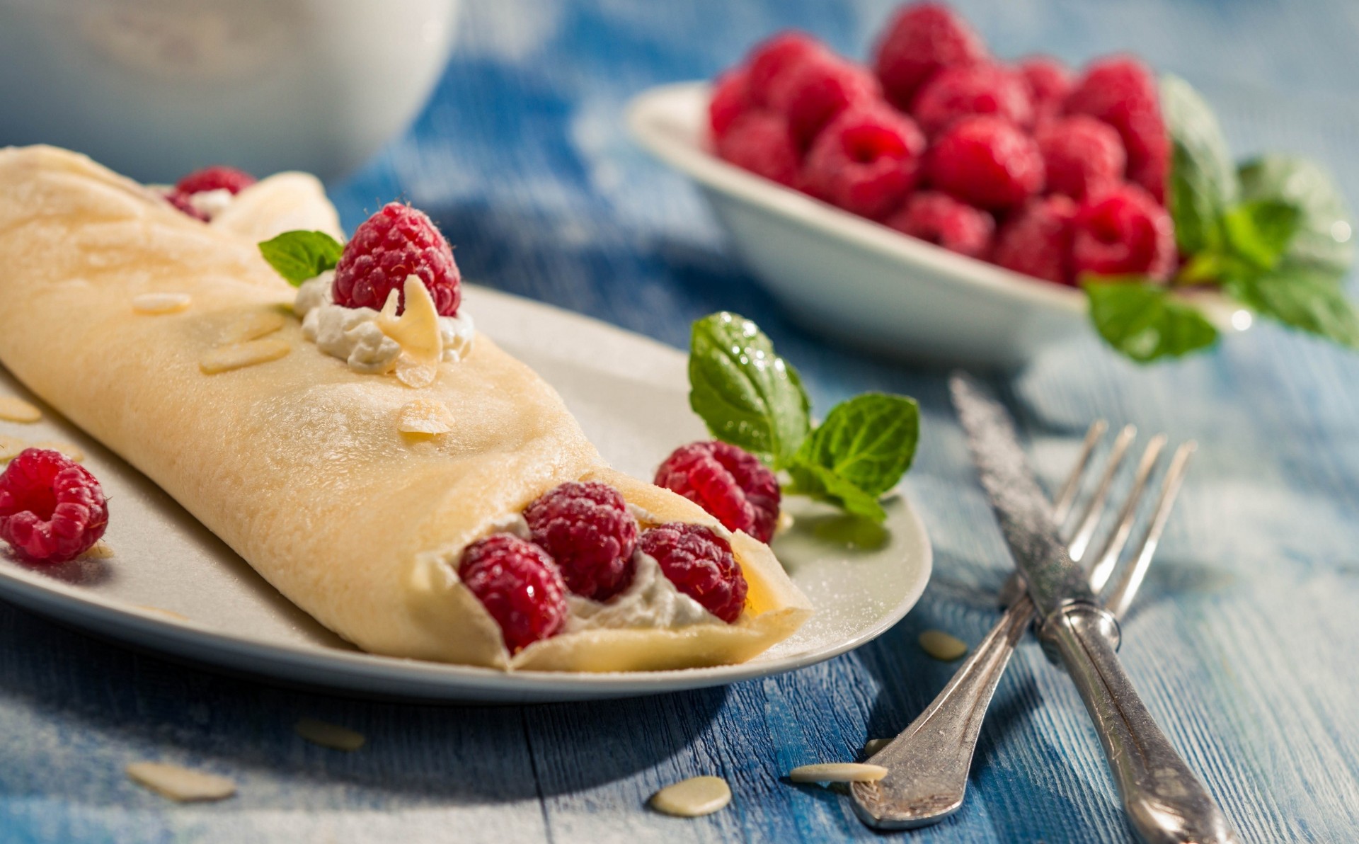 crêpes baies framboises