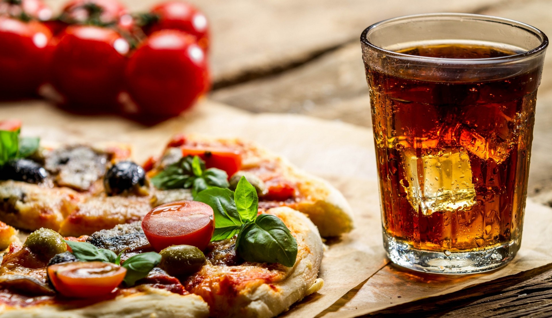 pizza verre coca-cola