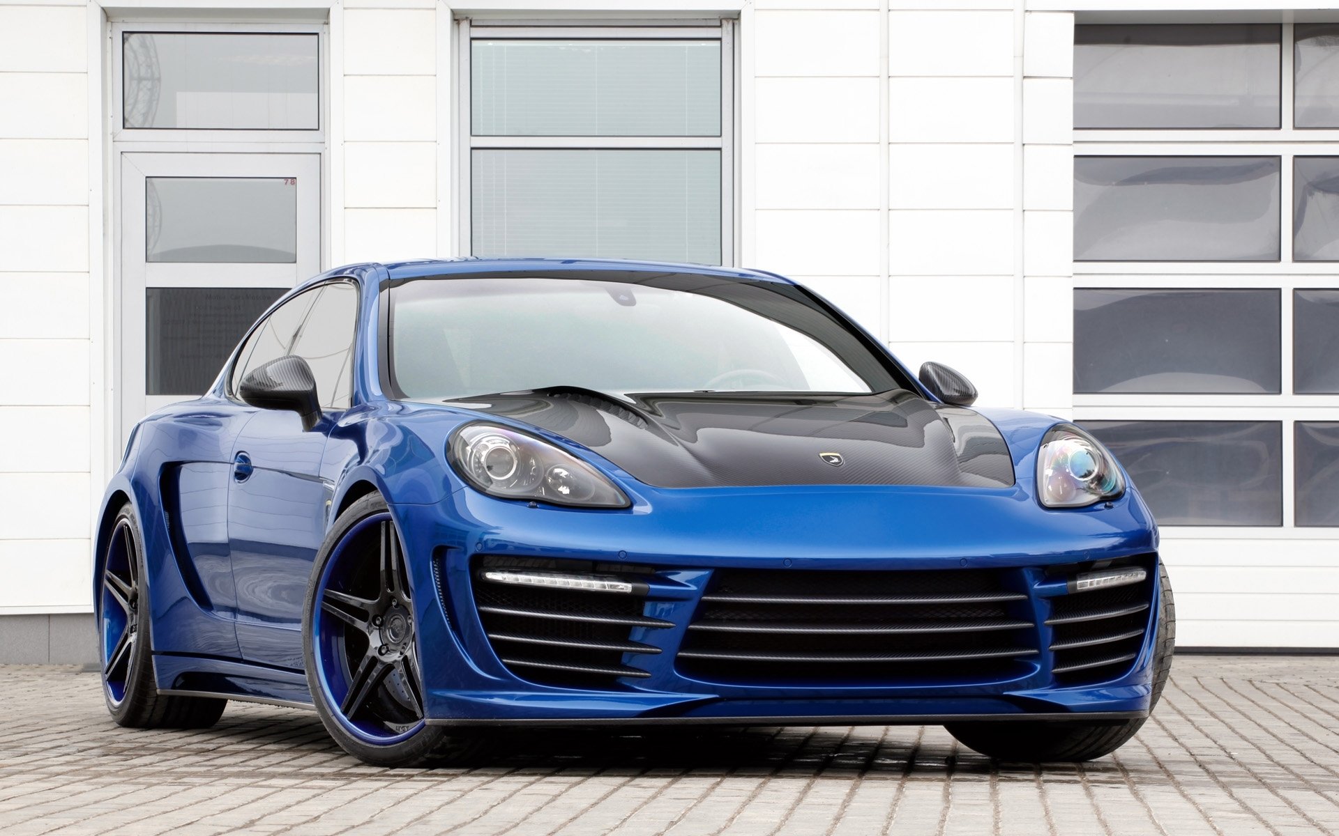 topcar porsche panamera stingray gtr porsche panamera frente azul tuning llantas ventanas