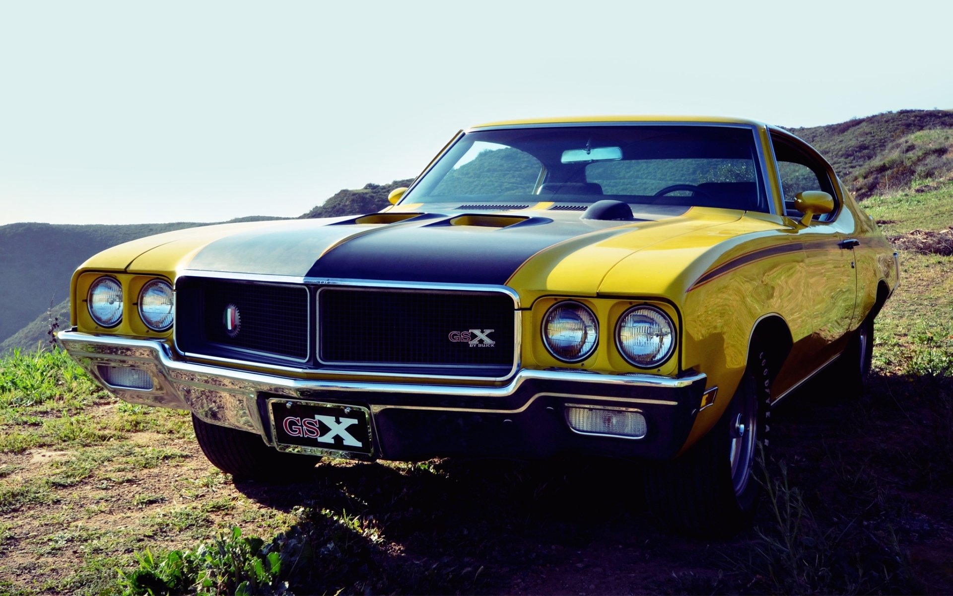 buick gsx buick coche del músculo coche del músculo frente cielo