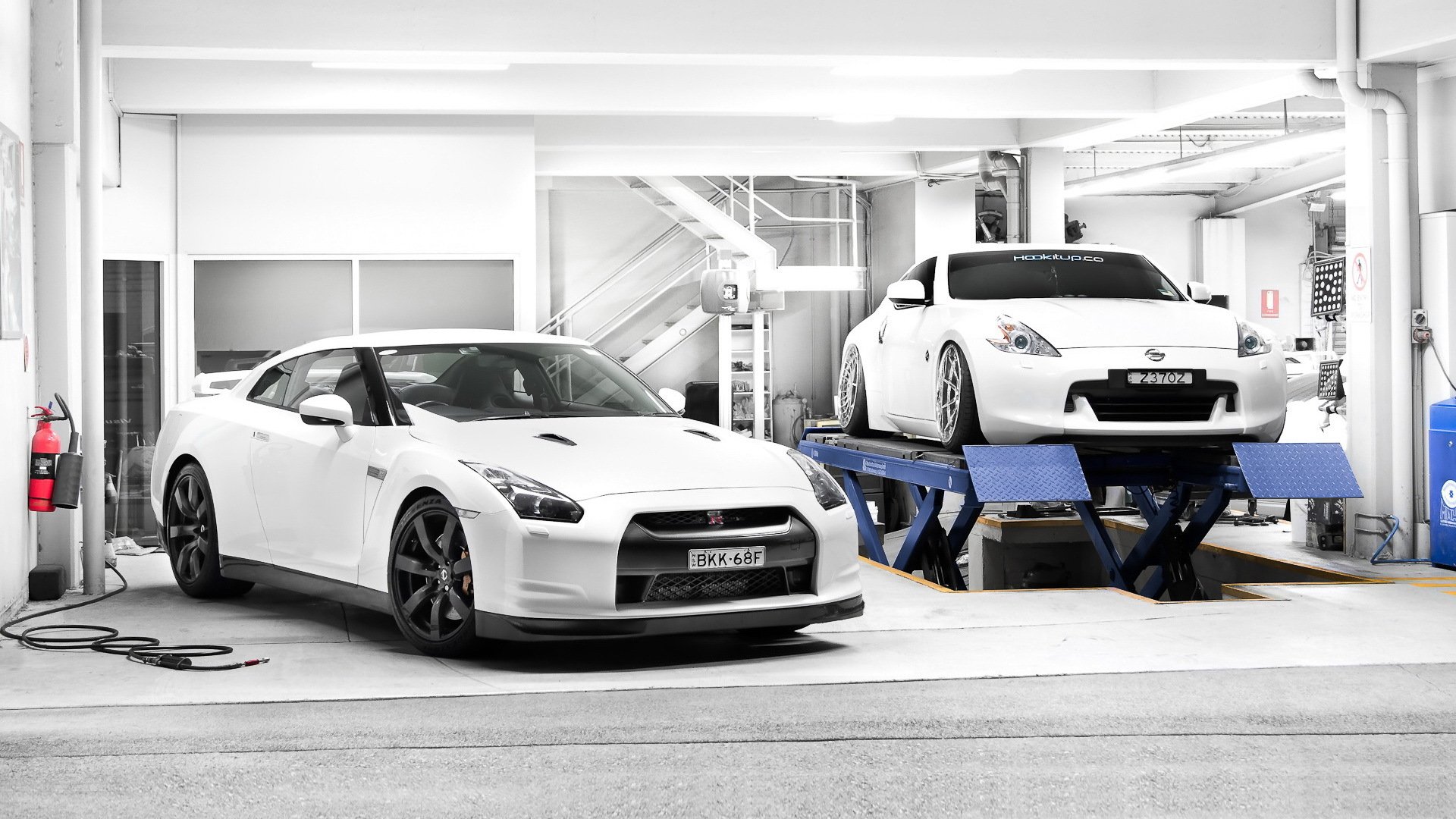 nissan gt-r 370z nissan garage white two lift tuning