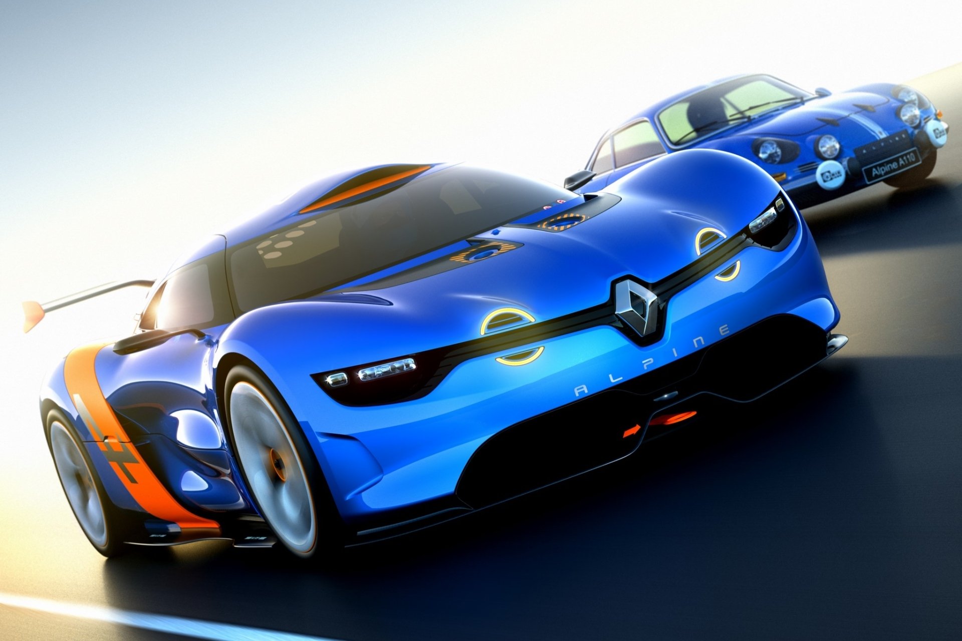 renault alpine a110-50 concepto renault alpine concepto frente pista de carreras cielo