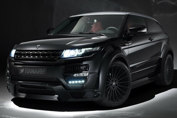 Tuned Hamann Land Rover in black on a dark background