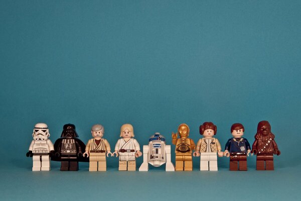 A collection of Lego figures from Star Wars