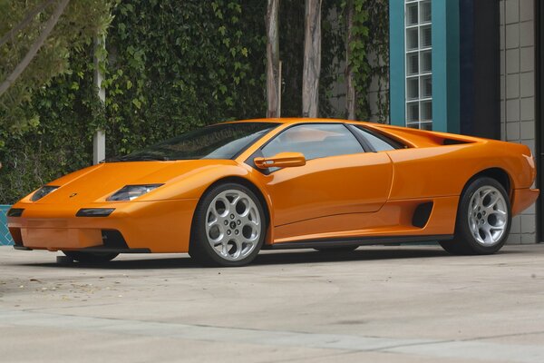 Lamborghini diablo 2000 supercar near the house