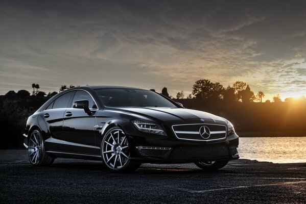 Mercedes Benz on an evening walk