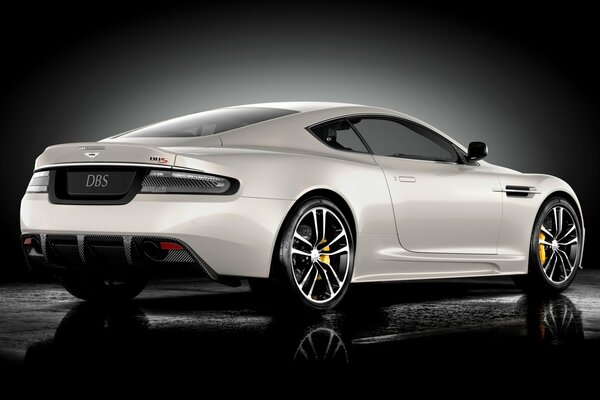 Aston martin supercar in white