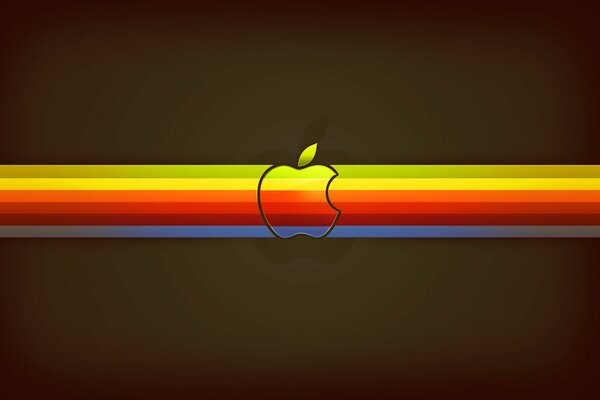 Эпл. Цветное яблоко на тёмном фоне