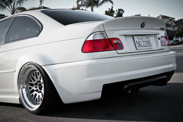 Rear bumper and trunk of bmw