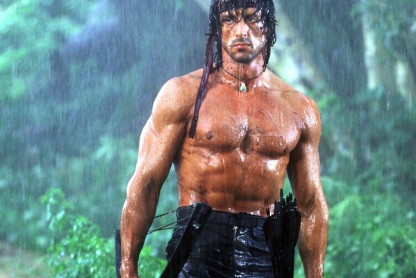 Sylvester Stallone nel film Rambo