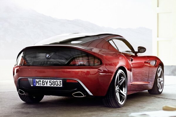 Red BMW Z4 Coupe Rear View