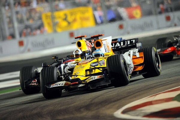 Renault car during the Formula 1 race