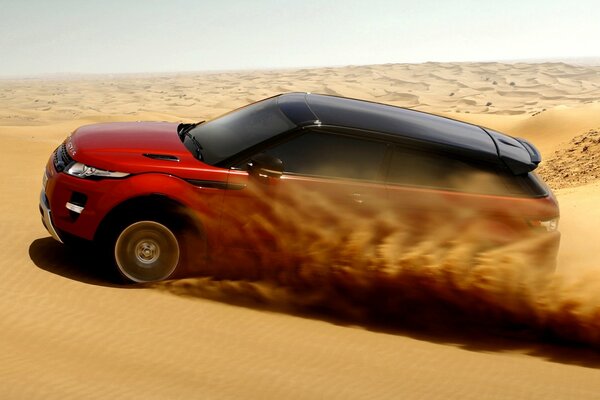 Land rover car in the desert