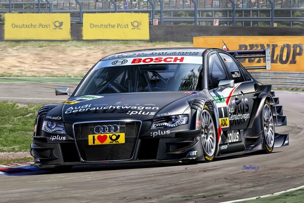 Pilote dans une voiture de course sur les courses