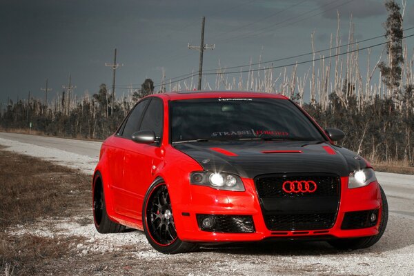 Tuned audi rs4 on the road