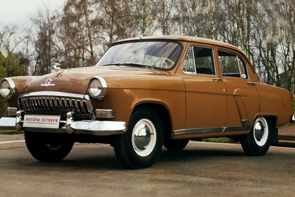 Classic Soviet car - brown Volga m-21i 1958 year of release