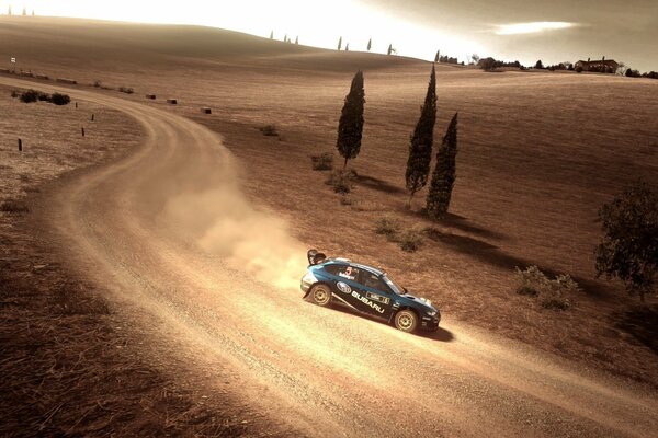 Subaru participates in the rally in the game gran turismo 5